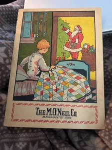 NTIQUE SANTA GIVEAWAY ADVERTISING PROMOTIONAL HANDOUT - M.O’NEIL CO AKRON OHIO - Picture 1 of 4