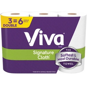 Signature Cloth Paper Towels, 3 Double Rolls, 86 Sheets per Roll - Picture 1 of 9