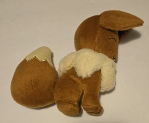 Pokemon Eevee Plush Stuffed Animal, 2016 Tomy, Nintendo 7" Closed Eyes & Mouth - Picture 1 of 6