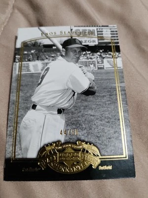 2005 Upper Deck Past Time Pennants Gold 44/50 Enos Slaughter #26 HOF - Image 1 of 4