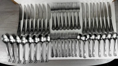 PINE CONE By Cambridge Stainless Satin 3 Pine Cone Handle 48 Piece Service For 8 - Image 1 of 4