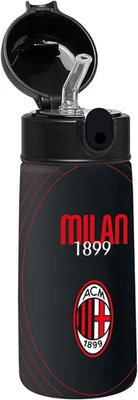Borraccia - A.C. MILAN Calcio, Nero Rosso, Borraccia Termica in Acciaio Inox Int - Immagine 1 di 4