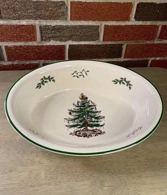 SPODE 'CHRISTMAS TREE' LARGE OVAL BAKER - OVEN TO TABLE -ENGLAND - Image 1 of 4