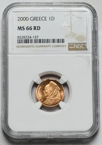 2000 Greece 1 Drachma NGC MS66RD - Picture 1 of 4