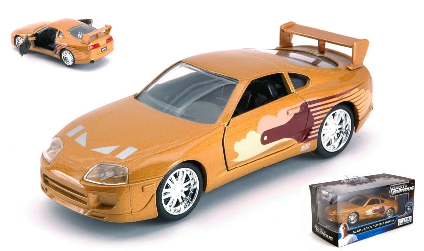 Toyota Supra Slap Jack's Fast %26 Furious Gold 1:32 Model JADA TOYS - Immagine 1 di 1