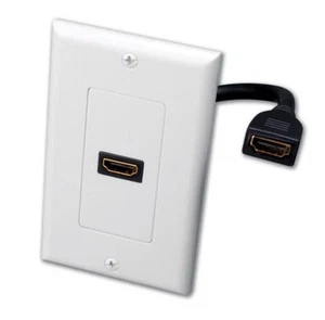 DataComm 1 Puerto HDMI Coleta Pared Placa Frontal Panel Cubierta Salida 4K ARC HDR Blanco - Imagen 1 de 5