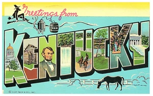 Grüße aus Kentucky Großbrief Chrom Postkarte 1968 - Bild 1 von 2