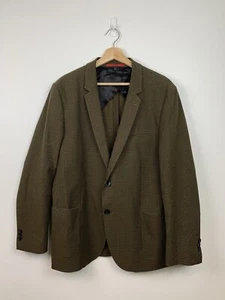 Hugo Boss 2-Button Blazer Men’s Olive Green Size 44R Cotton Blend Office Wear - Picture 1 of 14