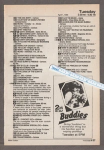 Vintage 1986 BUDDIES TV Show Magazine AD ~ BUCKY & SKEETER ~ WLBZ-2 Bangor, ME. - Picture 1 of 1