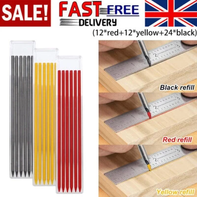 QNGENET 48 Pcs Tracer Pencil Refill 2.8mm Solid Carpenter Pencil Deep Hole Marker Refill