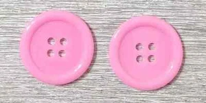 large plastic pink sewing buttons 4 holes 1 inch 25mm 2pc - Picture 1 of 2
