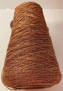 lucci Yarns Velrexy Yarn One Cone Toast/Gold/Copper Wool/Rayon/ Metallic New - Picture 1 of 4