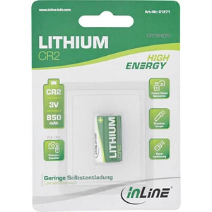 InLine® Lithium High Energy Batterie, Fotobatterie, CR2, 3V 850mAh, 1er Pack - Bild 1 von 1