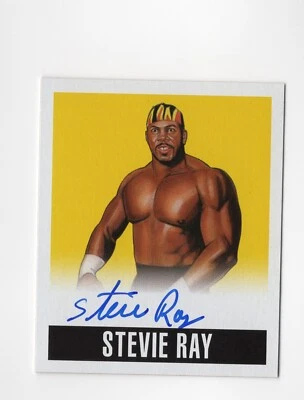 Tarjeta autógrafa de lucha libre Stevie Ray 2014 Leaf Originals automática WCW NUEVO WOD amarilla/99 Foto 1 de 2