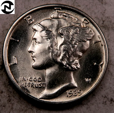 1939 Mercury Dime ~ Gem BU ~ 90% Silver ~ 1 Coin Cover