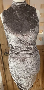 Ladies Size 10 Sexy Silver Fitted BodyCon Dress From A X Paris Bnwt - Picture 1 of 12