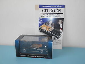 Citroën 15 cv limousine chapron ATLAS voitures chefs d'état présidentielle 1/43