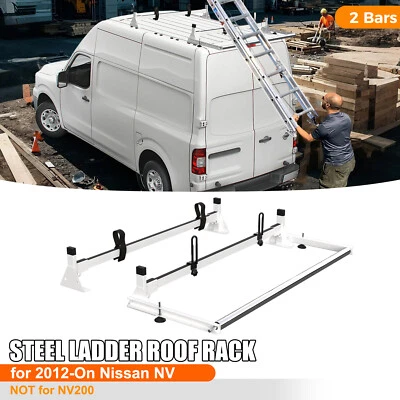 Baca de techo para furgoneta de 2 barras apta para Nissan NV1500/2500/3500 2011-2025, con rodillo de 36"" Foto 1 de 4