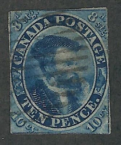 Kanada # 7 gebraucht - 1855 10d blau - Jacque Cartier CV $ 1.600 - Bild 1 von 1