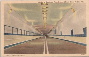 POSTCARD- BANKHEAD TUNNEL UNDER MOBILE RIVER, MOBILE ALA. - Picture 1 of 2