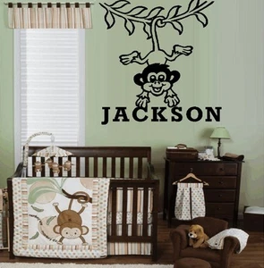 Monkey with Custom Name - Wall Decal - Picture 1 of 3