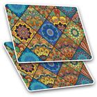 2 x Rectangle Stickers 10 cm - Boho Tile Pattern Indian Mandala #21275