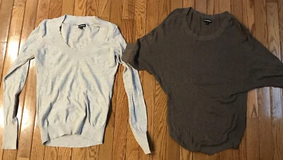 LOTE DE 2 SUÉTERES MUJER EXPRESS Plateado Y Marrón Talla Pequeña Foto 1 de 4