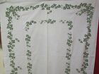 Vintage Cotton Green Pink & White Tablecloth Twinning Ivy