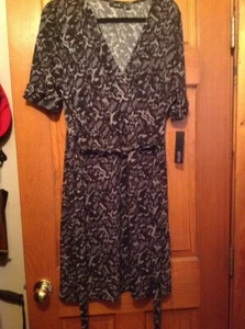 "APT. 9" MULTICOLOR ANIMAL PRINT V-NECK CAREER CASUAL KNIT DRESS SIZE XL - Picture 1 of 7