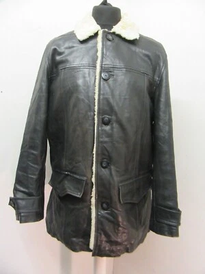 VINTAGE REDSKINS LEATHER AVIATOR JACKET SIZE UK L SHEEPSKIN TRIM - Image 1 of 4