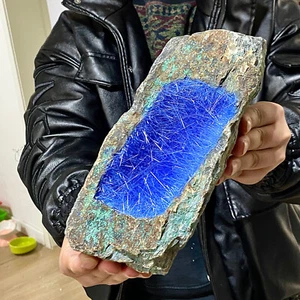6.64LB Blue Natural Goethite Crystal Quartz Energy Ore Healing Mineral Specimen - Picture 1 of 13