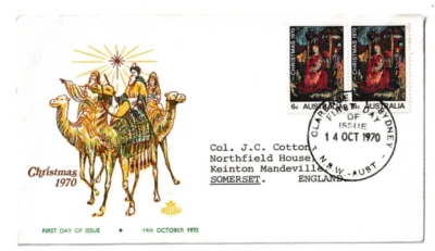 14/10/1970 Australia FDC - Christmas 1970 - Clarence St. Sydney FDI - Image 1 of 2