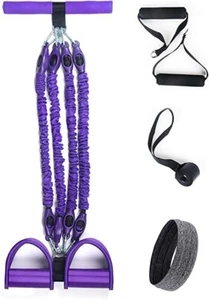 KingFit PV2 Unisex Multi Function Tension Rope Pedal Resistance Band Purple - Picture 1 of 6