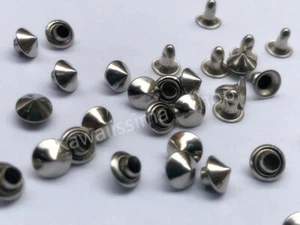 Borchie in metallo cono a rivetto diametro 6mm colore ARGENTO quantita' a scelta - Picture 1 of 1