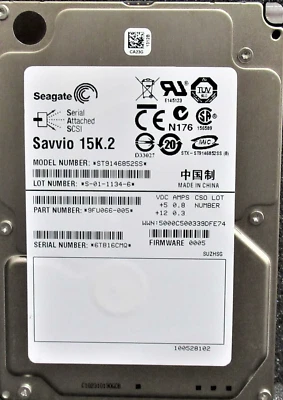 Hard Seagate Savvio 15K.2 ST9146852SS 146GB 15000U/Min 16MB SAS2 2.5 " Inch - Image 1 of 4
