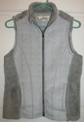 Chaqueta polar chaleco sin mangas cremallera completa espiga gris para mujer Aventura talla S Foto 1 de 4
