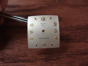 NOS VINTAGE SQUARE ELGIN SHOCKMASTER DIAL-ORIGINAL-HARD TO FIND-FREE SHIP-NICE! - Picture 1 of 3
