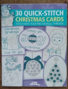 The World Of Cross Stitching 30 Quick-Stitch Christmas Cards Metallic Threads - Picture 1 of 7