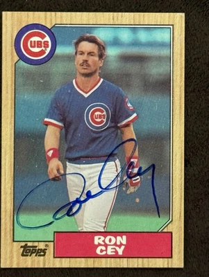 RON CEY  SIGNED AUTOGRAPH 1987 Topps Card Chicago Cubs - Image 1 of 2