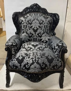 Casa Padrino barroco salón patrón plata / negro - muebles de estilo antiguo - Imagen 1 de 1