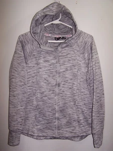 SPYDER ACTIVE Heather Gray Zip Front Hoodie, Thumb Holes, Zipper Pockets Size L - Picture 1 of 3
