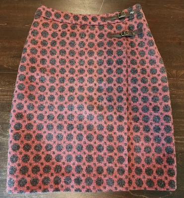 Boden British Tweed by Moon Skirt US Size 4L Red With Polkadots Preppy - Image 1 of 4