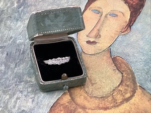 Anello Anniversario Diamante Naturale Autentico 14K Designer Un Carato - Foto 1 di 7