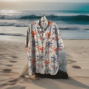 Camisa TOMMY BAHAMA Seda Tropical Floral Palma Hawaiana Aloha Cabana Botón XL - Imagen 1 de 12
