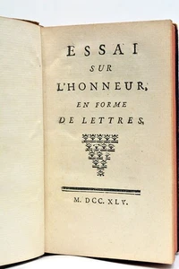 Livre ancien WEBSTER Essai sur l'Honneur 1745 - Picture 1 of 7