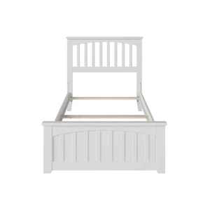 Mission Twin XL Traditional Bed With Matching Foot Board in White - Picture 1 of 6