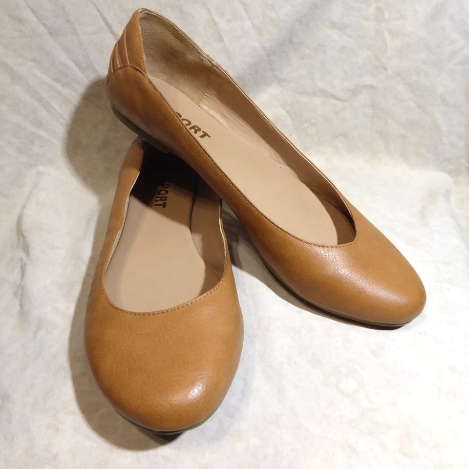 🩰 Report Classic Ballet Flats sz 10 M  Chestnut Brown Leatherette; Heel Details - image 1 of 4