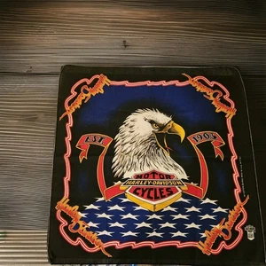 Harley Davidson Adler Bandana Schal Taschentuch Vintage Made in USA 21" x 21" - Bild 1 von 4