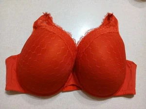 Cacique Bra 46DDD Boost Plunge Red Padded Underwire - Picture 1 of 4