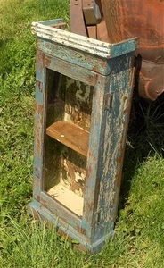 Medicine Cabinet, Vintage Wood Display Case, Wall Mount Cupboard, Shadow Box A16 - Picture 1 of 8
